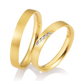 Breuning Konfi Display 2 Trauringe mit 5 Diamanten - 48/05854 & 48/05853